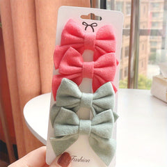 4pcs Baby Girls Bowknot Hair Clips Princess Headwear
