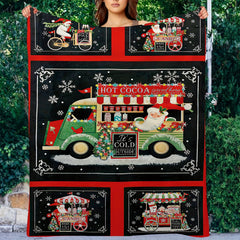 Christmas Car Pattern Soft Flannel Warm Blanket for Sofa & Bed