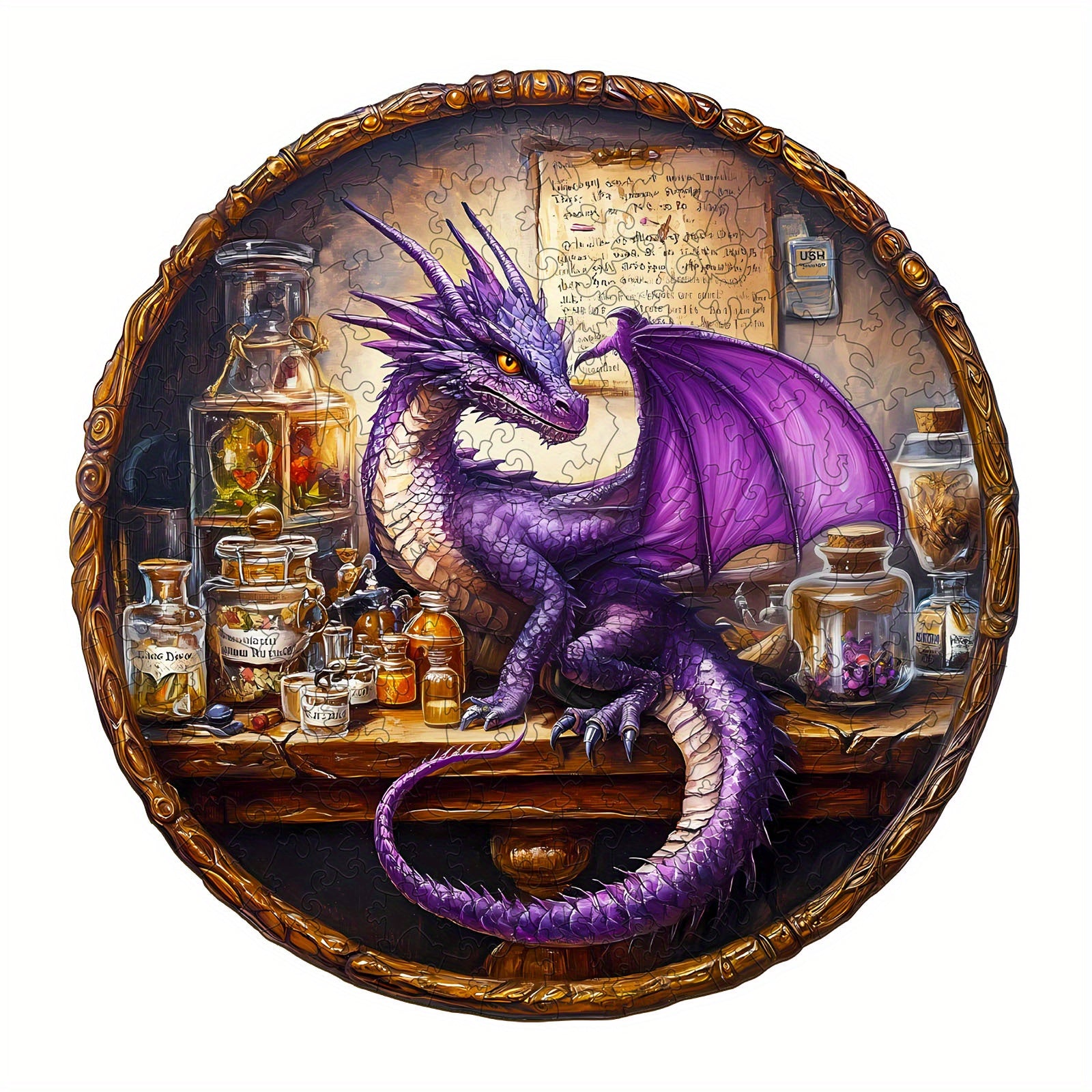 Magic Dragon Wooden Jigsaw Puzzle Creative Animal Shape Puzzle