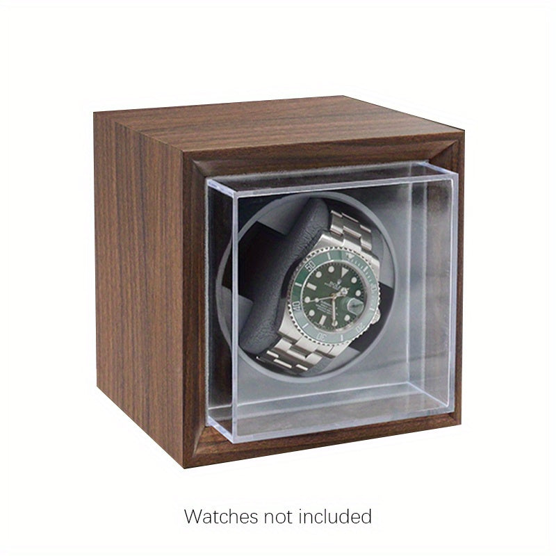 Single Wooden Watch Winder Box Quiet Motor USB