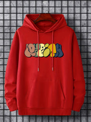 Men's Abstract Graphic Hoodie Slightly Stretch Drawstring Hooded Sweatshirt