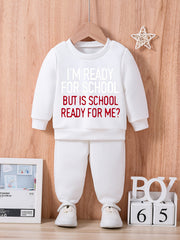 Baby Letter Print Outfit Set Long Sleeve Sweatshirt Trousers