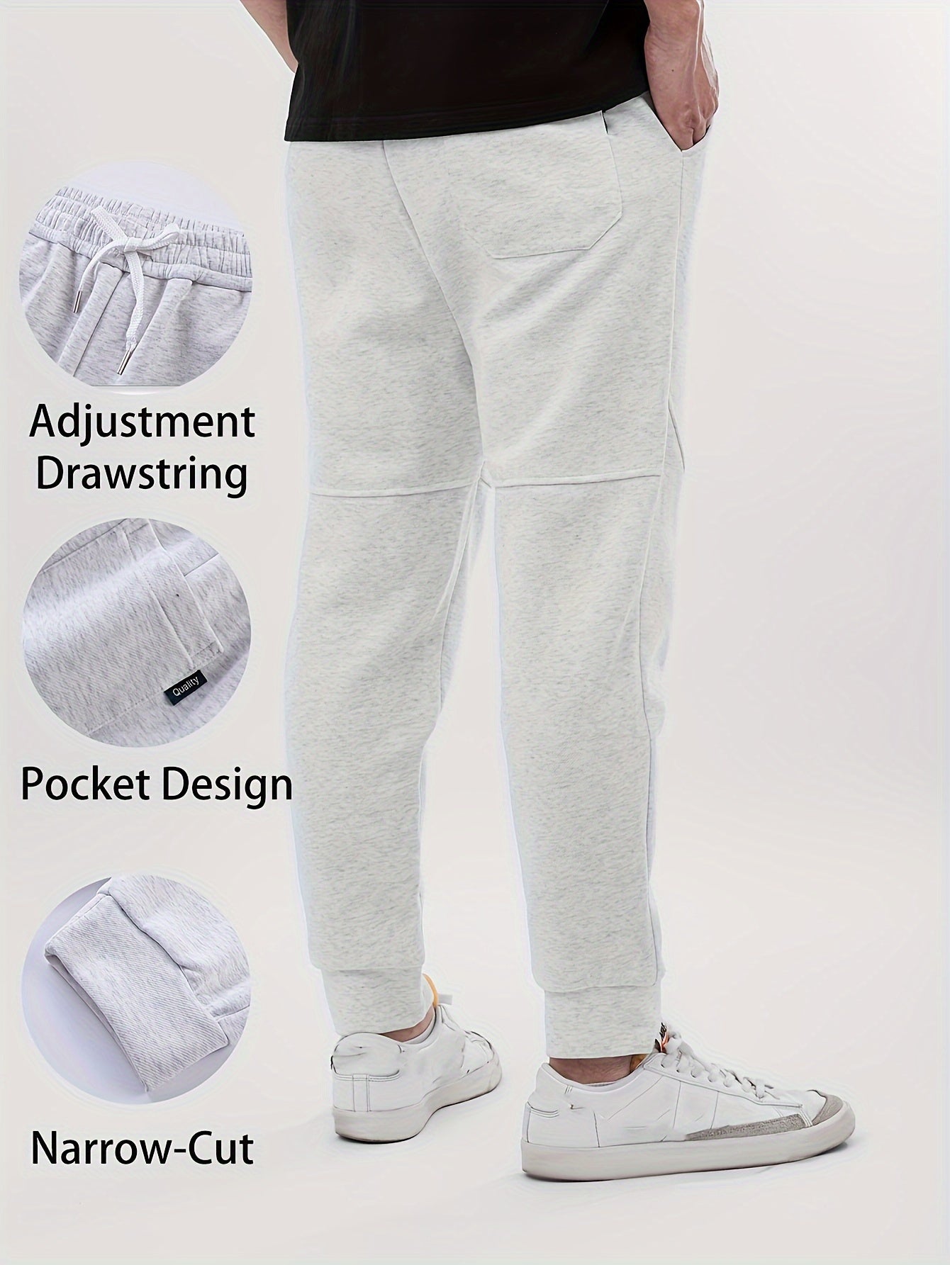 Men's Cotton Blend Solid Casual Tapered Cropped Pants