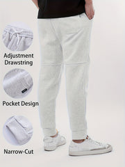 Men's Cotton Blend Solid Casual Tapered Cropped Pants
