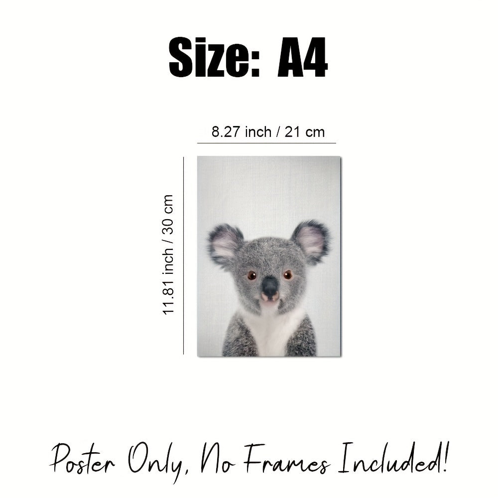 Baby Animals Portrait Posters for Room Decor
