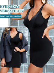 Shaping Tank Dress V Neck Tummy Control Slimming Body Shaper