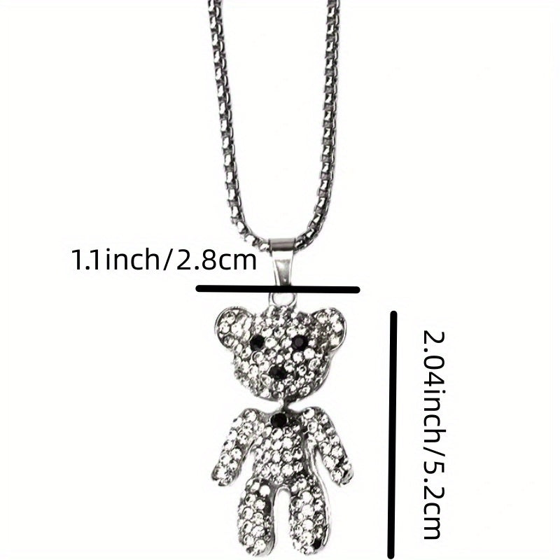 Titanium Steel Bear Pendant Necklace Gift for Boys and Girls