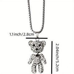 Titanium Steel Bear Pendant Necklace Gift for Boys and Girls
