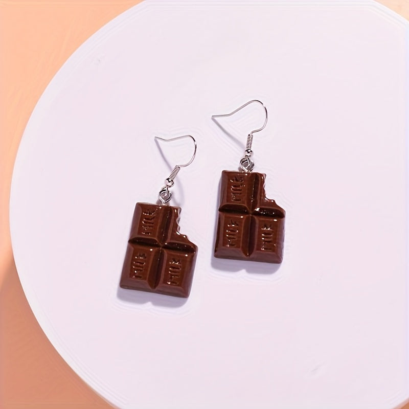 Chocolate Pendant Earrings Retro Party Jewelry for Women Mom Friends