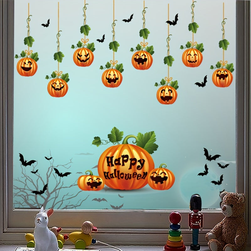 Halloween Pumpkin Window Stickers Party Decoration for Living Room Bedroom