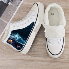 Plush Lined Thermal Chunky Canvas Sneakers Non Slip Skate Shoes