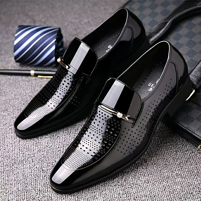 Men's Pointed Toe Shoes Superfine Fiber Slip On Oxford Shoes
