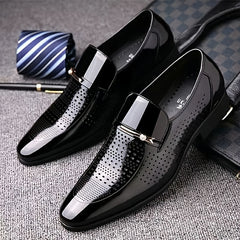 Men's Pointed Toe Shoes Superfine Fiber Slip On Oxford Shoes