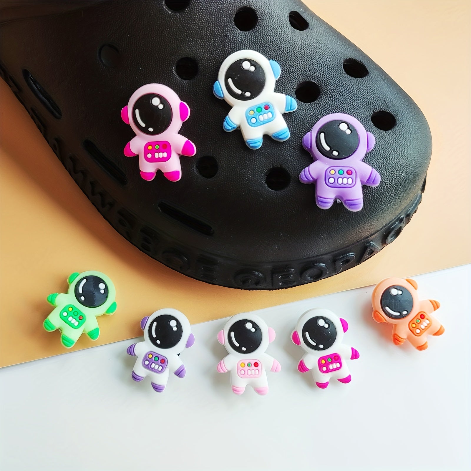 Astronaut Shoe Charms For Clogs Bubble Slides Sandals 24Pcs