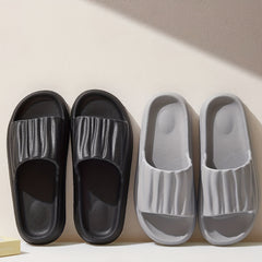 Men's Open Toe Slip On Platform Slides Soft Sole House Slippers