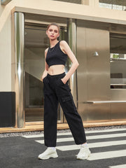 Cargo Jeans Relaxed Boyfriend Fit Mid Rise Jeans Pants