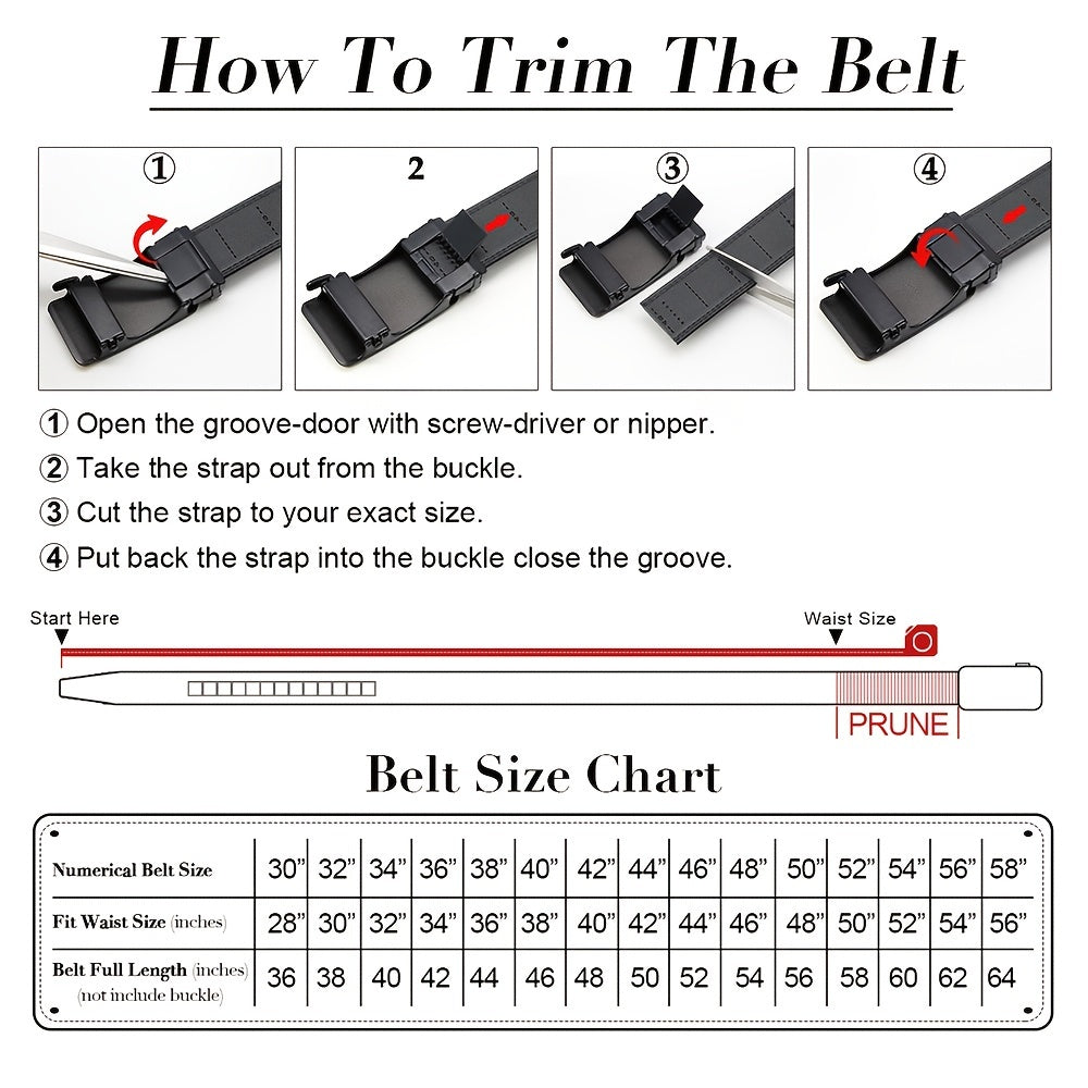Men's Automatic Buckle Crocodile Pattern Cowhide Belt