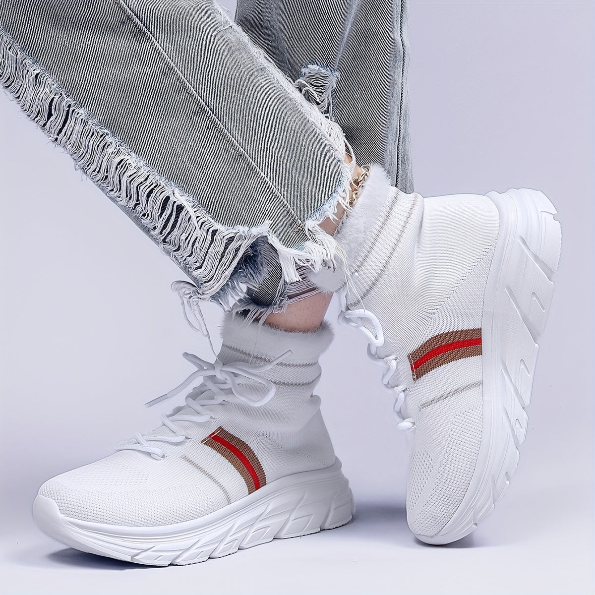 Women's High Winter Sports Sneakers Plush Inner Thermal Running Shoes