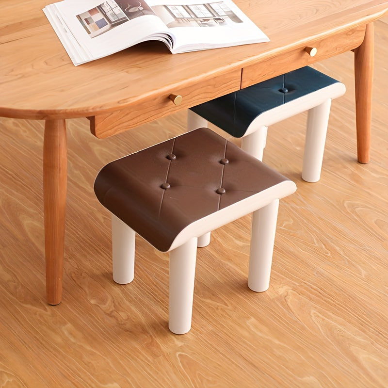 Faux Leather Stools for Shoe Changing in Living Rooms