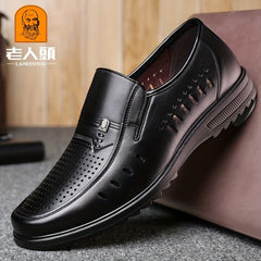 LAORENTOU Men's Hollow Out Loafer Shoes Lightweight Non Slip Driving Shoes