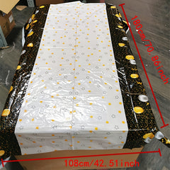 Golden Happy 60th Birthday Tablecloth Rectangular Party Table Cover