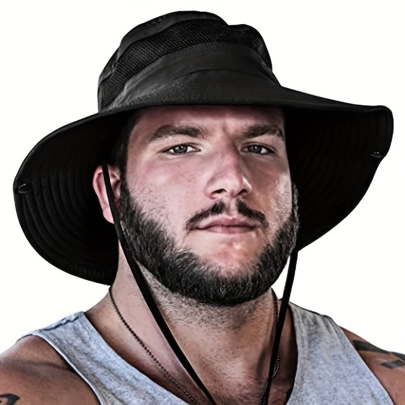 Men's Wide Brim Fishing Hat Summer Sun Hat Jungle Boonie Hat