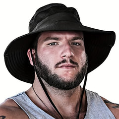 Men's Wide Brim Fishing Hat Summer Sun Hat Jungle Boonie Hat