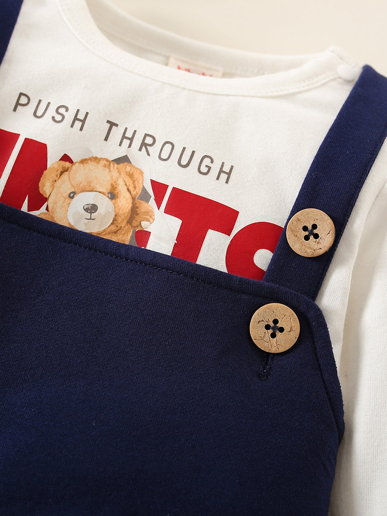 Cute Baby Outfit Letter Printed T shirt & Overalls