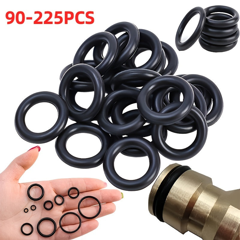 225pcs Rubber O rings 18 Sizes Set Sealing Gaskets Plumbing Faucets Automotive