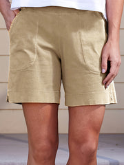 Solid Split Shorts w/ Pockets