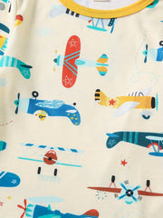 Kids 2pcs Airplane Print Pajama Set