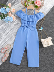 Girls Ruffle Cami Romper Off Shoulder Kids Clothes