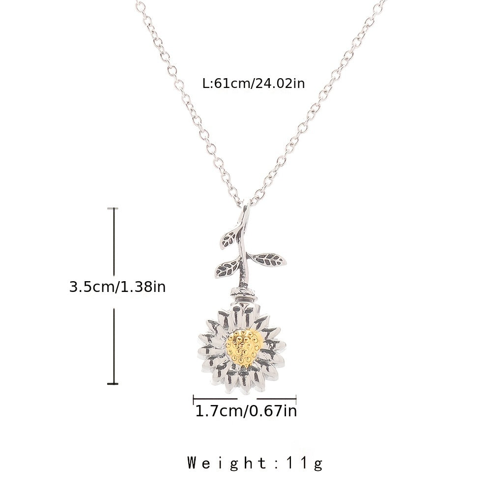 Sunflower Cremation Pet Ashes Urn Necklace & Ring Set