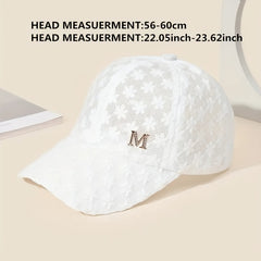 M Decor Lace Baseball Cap Mesh Embroidery Dad Hats Sun Hat