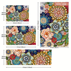 Floral Cushioned Anti Fatigue Kitchen Rug Set