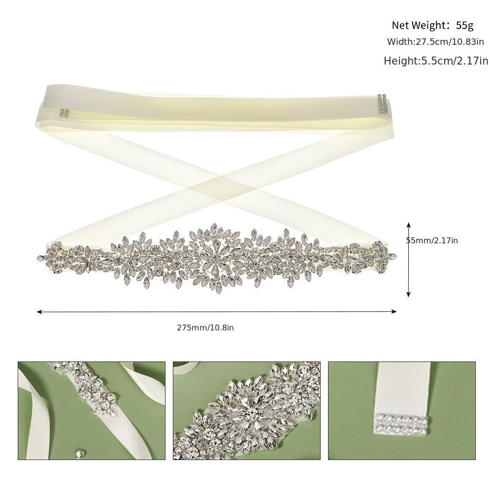 Bridal Rhinestone Belt Wedding Dress Sash Beaded Waist Chain