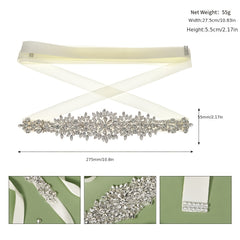 Bridal Rhinestone Belt Wedding Dress Sash Beaded Waist Chain
