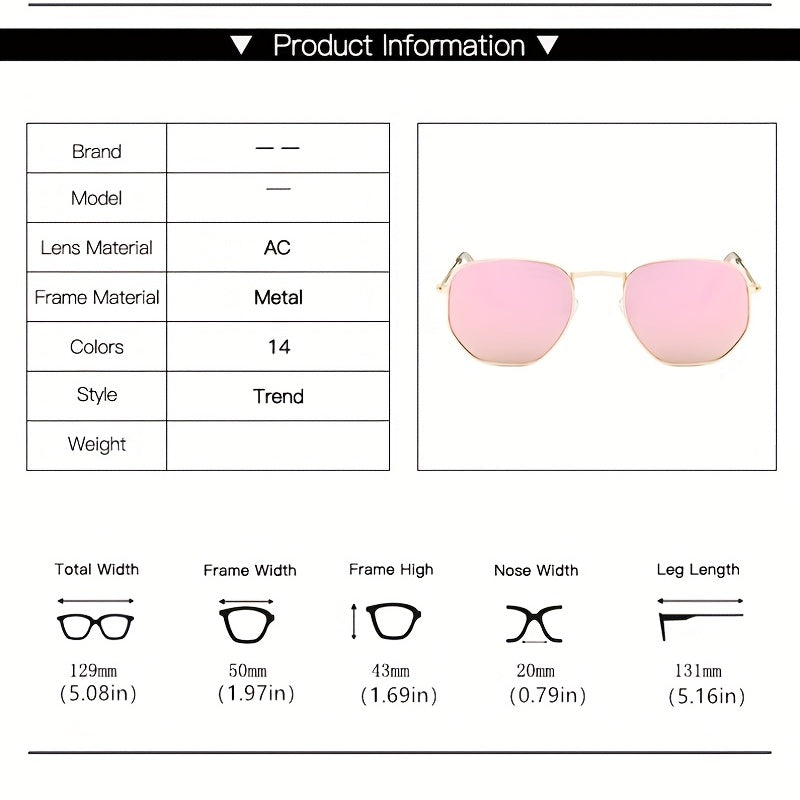 Metal Frame Polygonal Sunglasses Oval Sunshade Eyewear Golf Sports