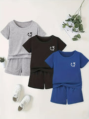 Boys Casual Outfit T-shirt & Shorts Kids Summer Clothes Sets
