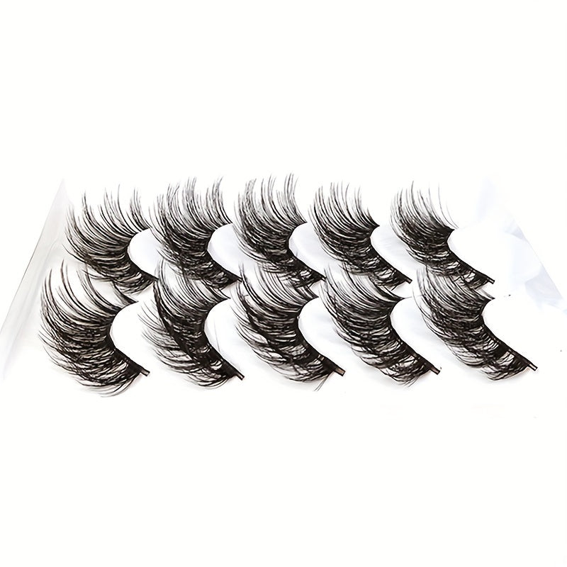 5 Pairs 3D Natural Curling False Eyelashes Reusable Soft Wispy Lashes