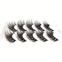 5 Pairs 3D Natural Curling False Eyelashes Reusable Soft Wispy Lashes