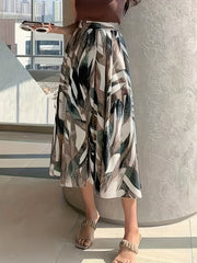 Spring & Summer High Waist Swing Skirt All-over Print