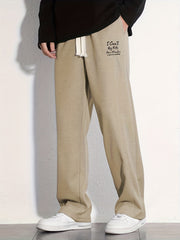Men's Casual Loose Fit Cotton Sweatpants with Drawstring