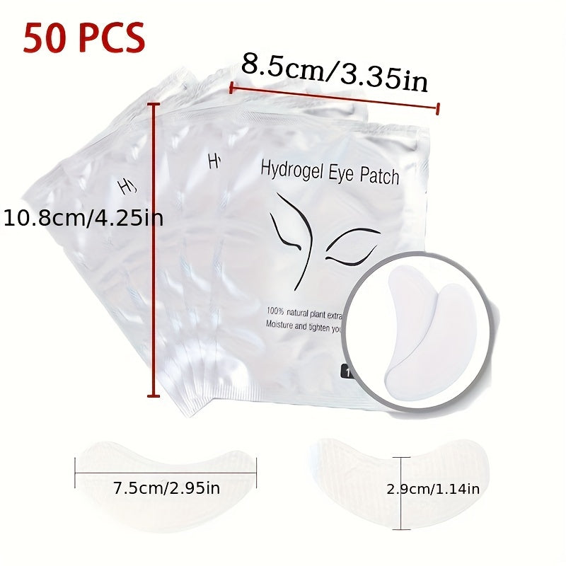50pcs Under Eye Pads Gel Patches for Eyelash Extensions