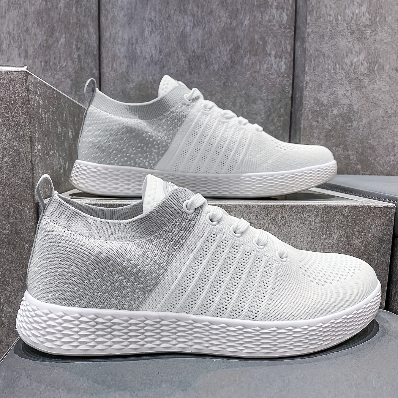Men's Breathable Slip On Knit Sneakers Casual Outdoor Walking Shoes