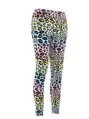 Leopard Print Skinny Leggings Casual Stretchy Leggings