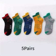 Boys Letters Print Sports Socks Thin Deodorant Breathable Cotton