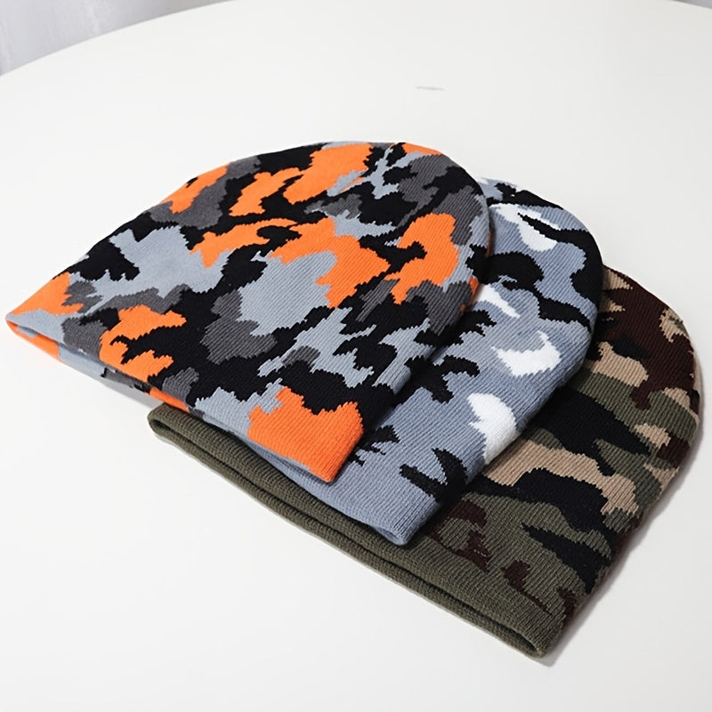 Camouflage Knitted Hat Men Beanie Women Winter Hats For Men Bonnet Knit Caps