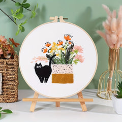 Cat Embroidery Kit Cross Stitch For Beginners DIY Hand Embroidery