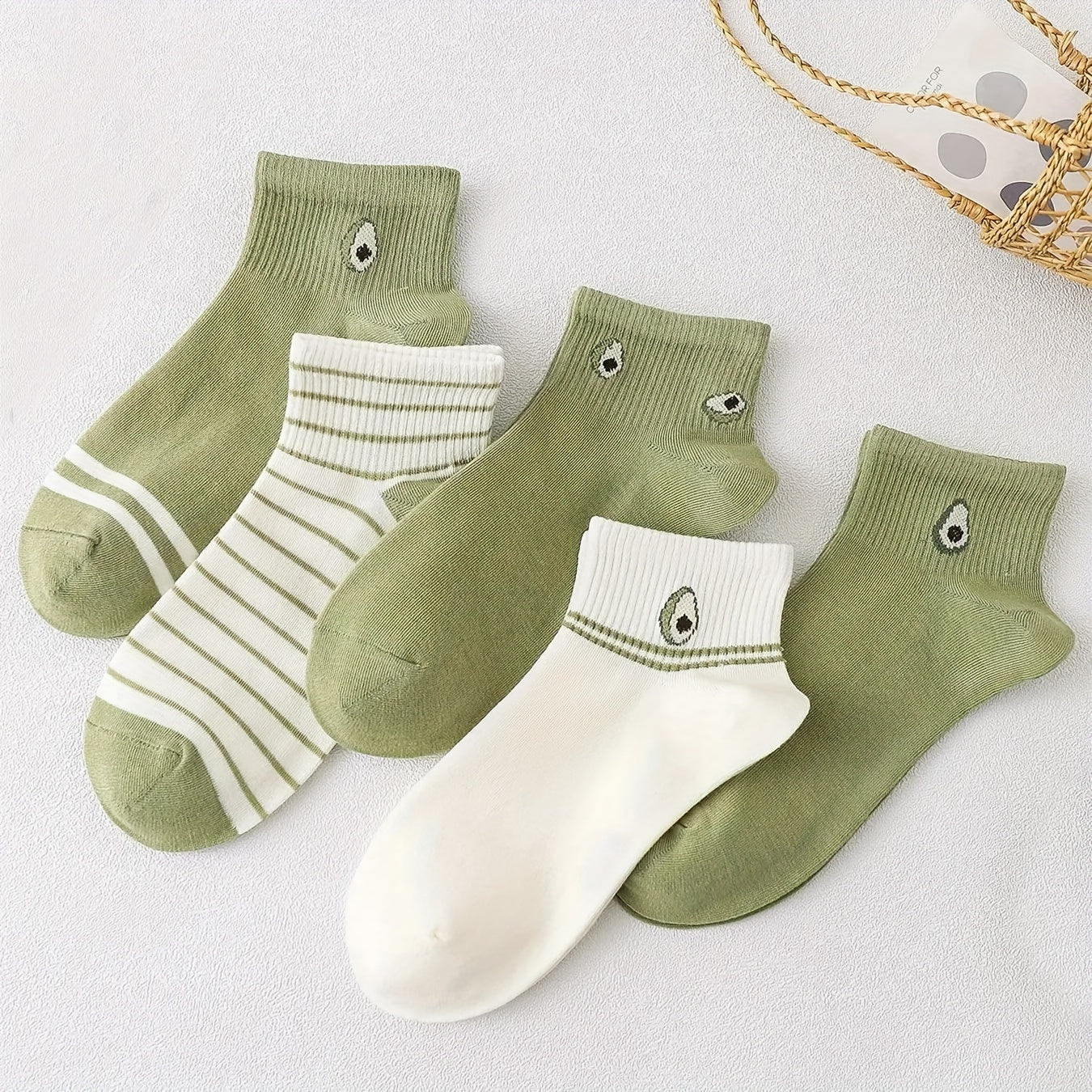 Avocado Print Socks Women's Comfy Short Stockings